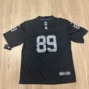 🔥Nike Black and Gray Brock bowers raiders jersey